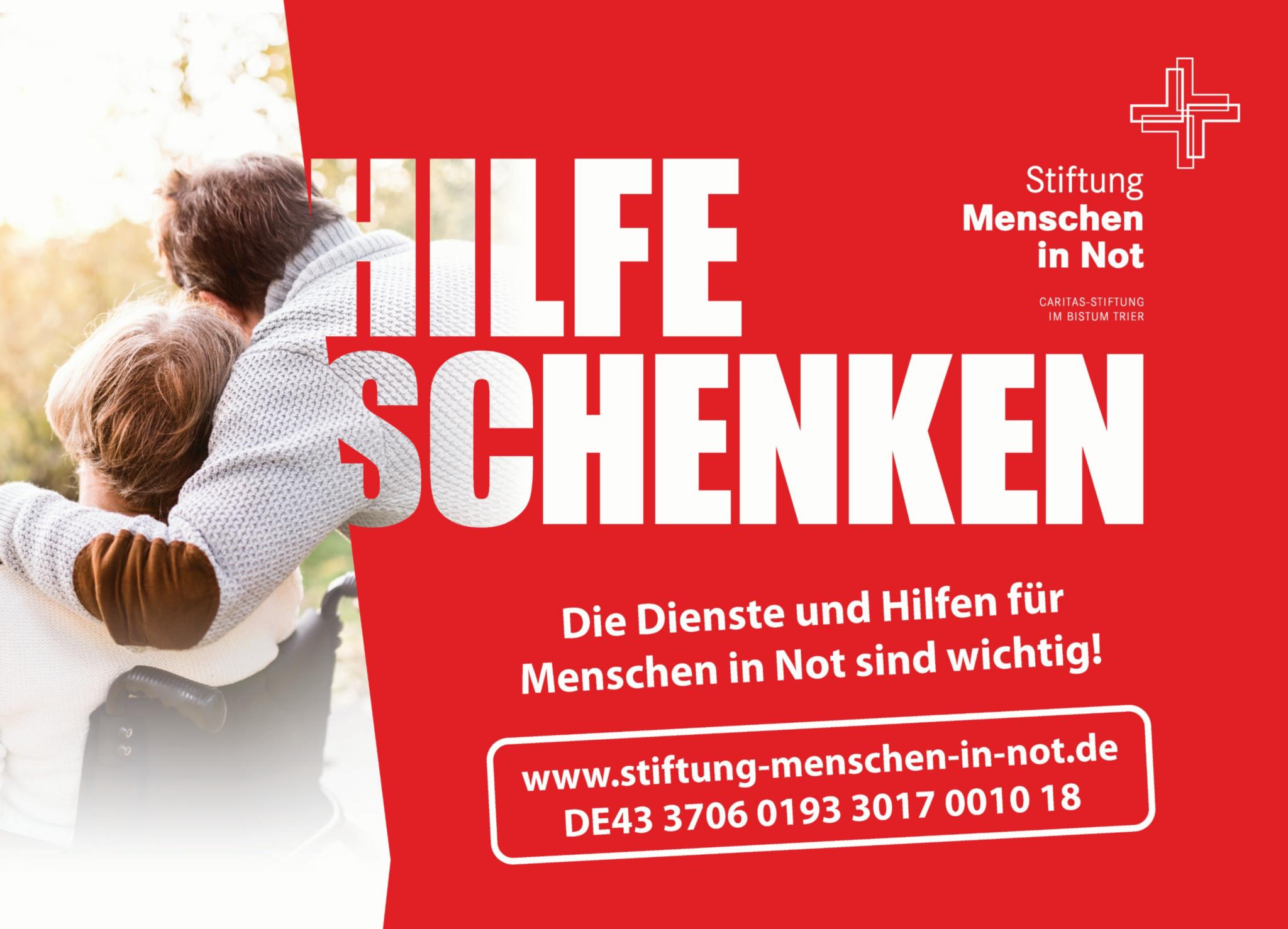 Hilfe Schenken: Spenden für die Stiftung Menschen in Not